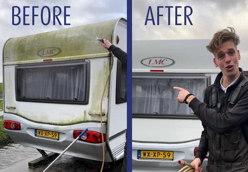 Caravan of camper wassen