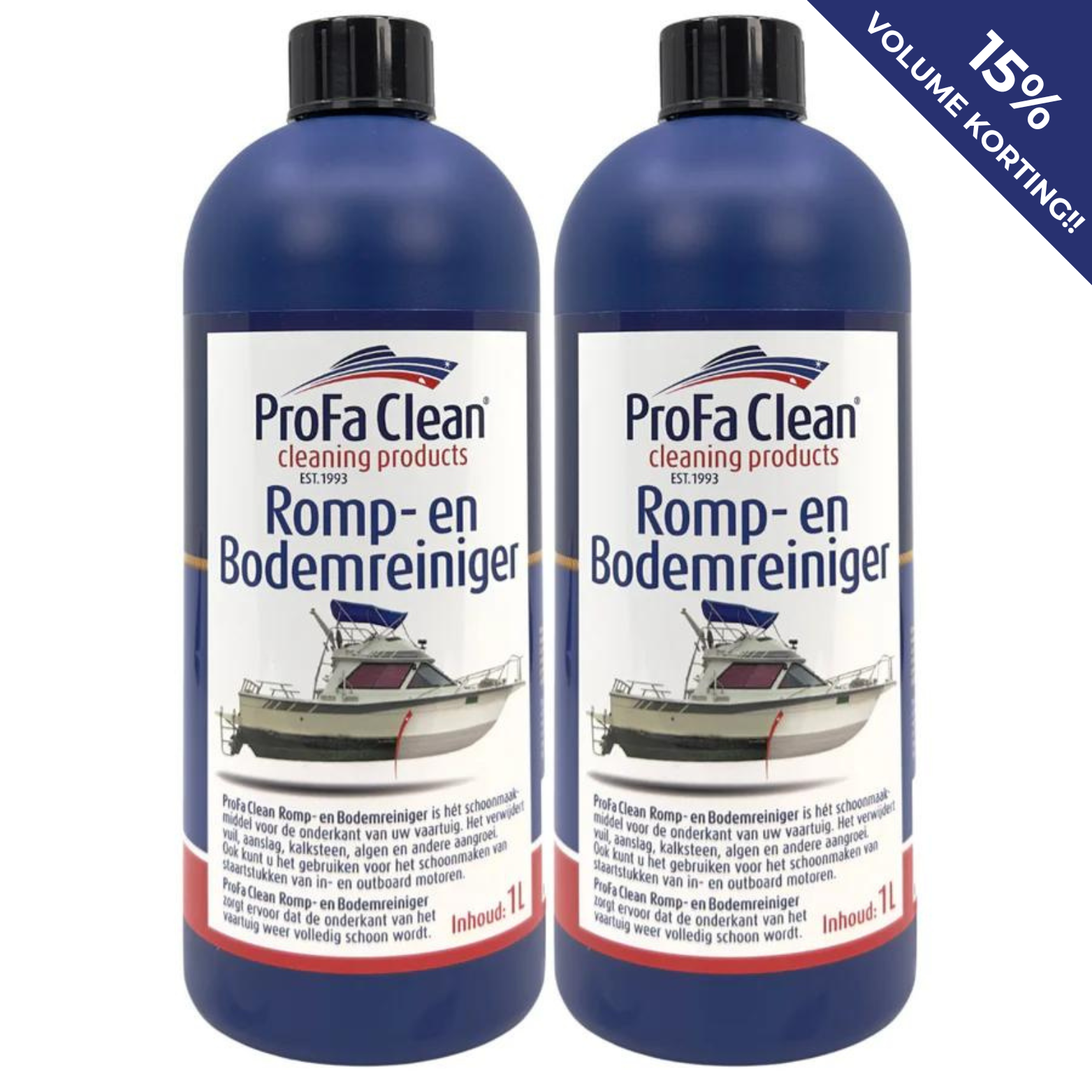 Romp- en bodemreiniger (2x 1L) - Reinigt grondig en gemakkelijk uw onderwaterschip