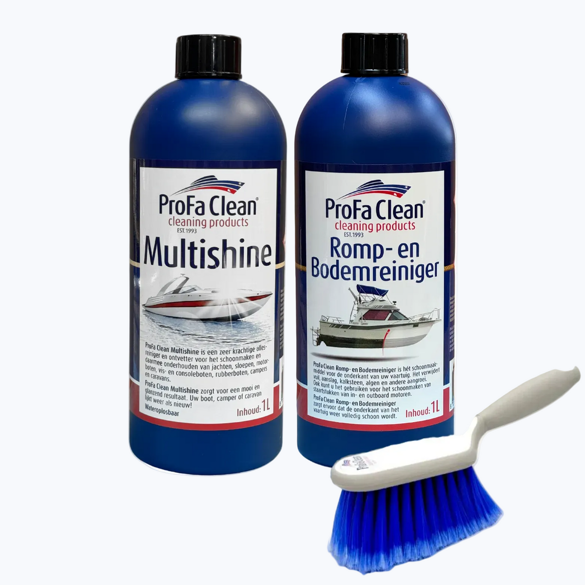 Nettoyant pour coque et fond & Multishine Duo + Brosse à main Deluxe