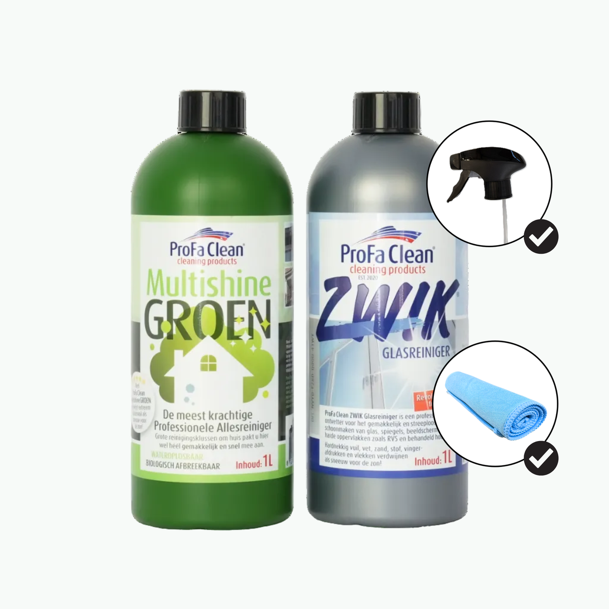 Multishine Groen + Zwik glasreiniger (Duo korting)