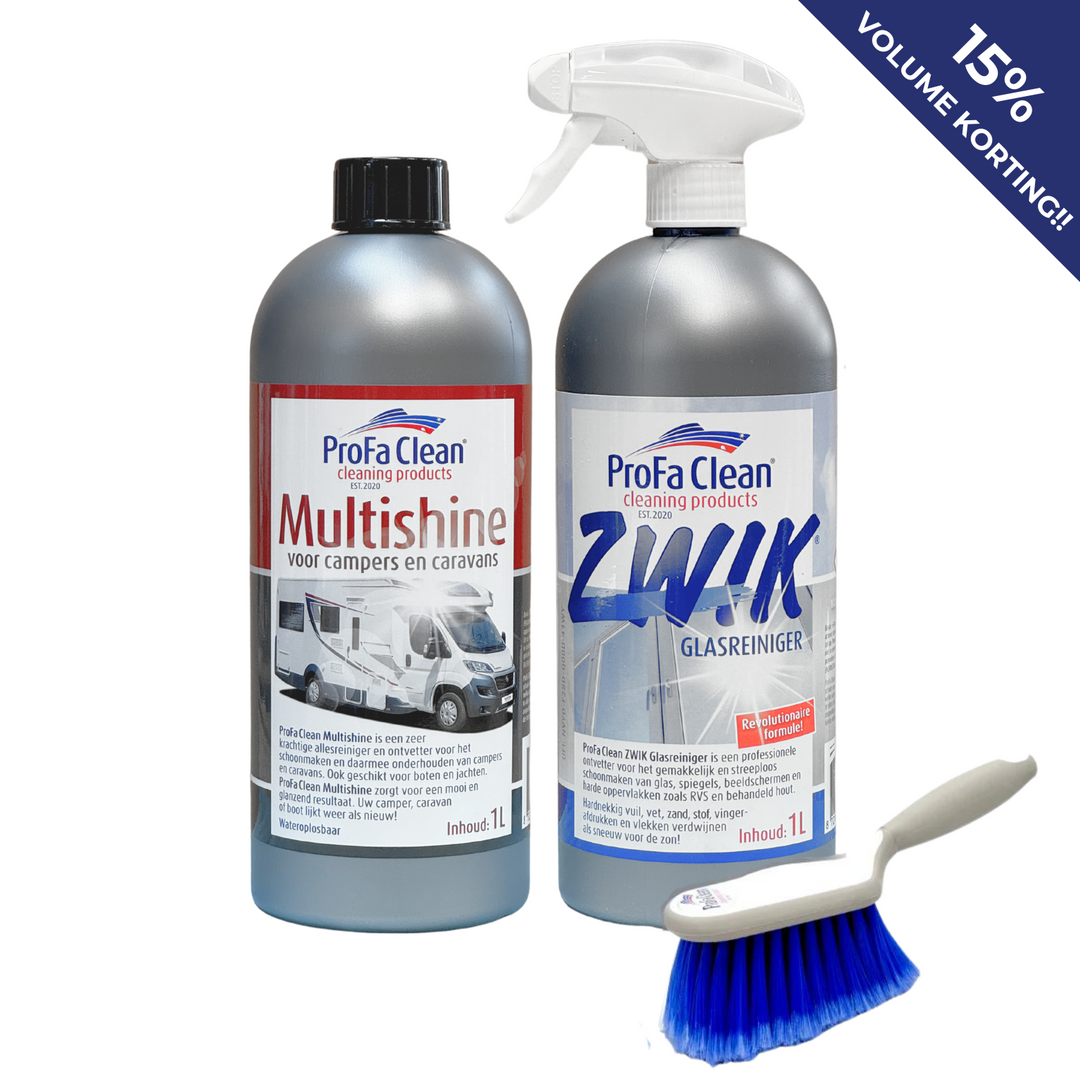 Multishine & Zwik Glas Cleaner Duo + Handborsel Deluxe