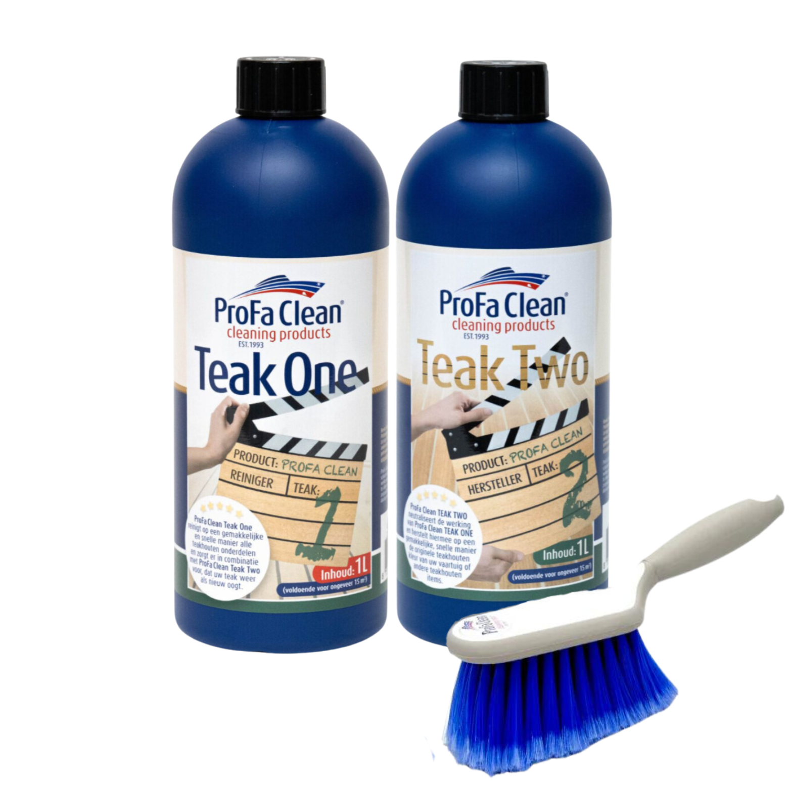 Teakpaket - Teak 1 & 2 (Reiniger und Reparaturen) + unser einzigartiges Handbrush Deluxe