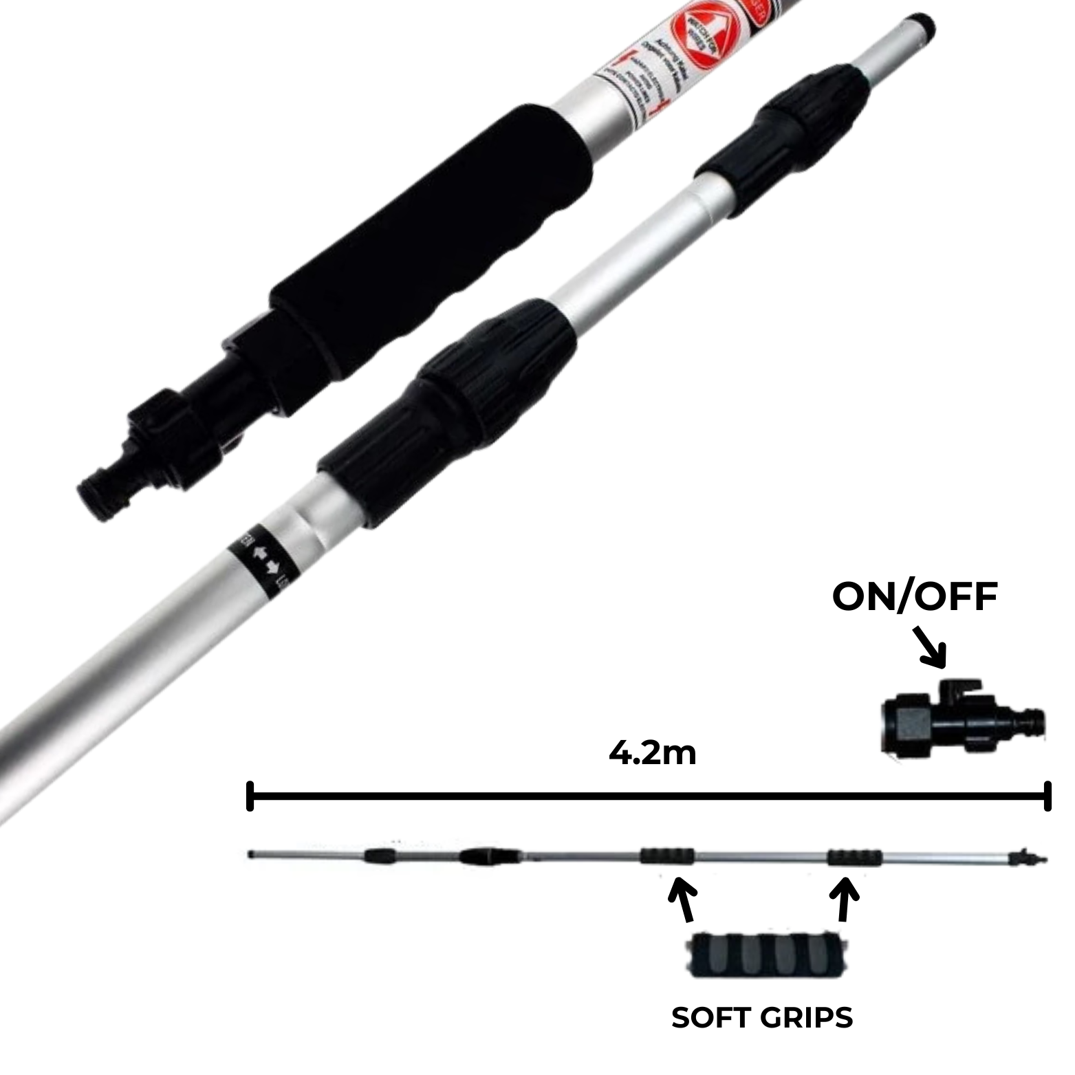 Profa Clean Telescope Stahl - mit Wasseranschluss (Hinweis !! ohne Bürstenblock)